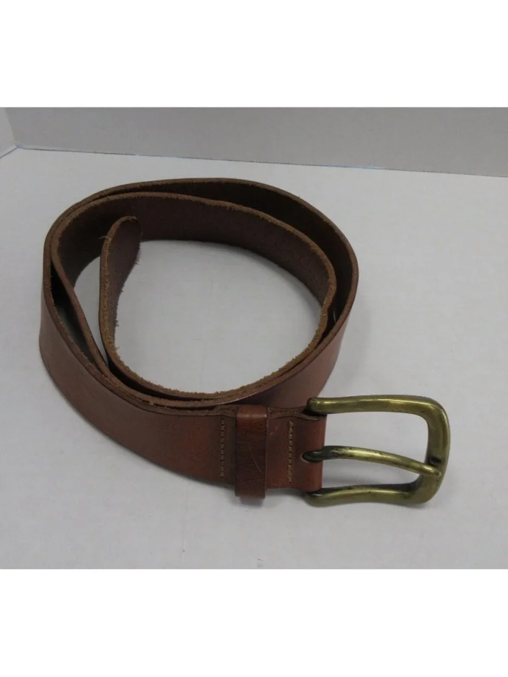Banana Republic Belt 46 Leather Solid Brass Buckle Distressed Casual
